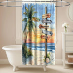 Nautical Green Sea Turtles Beach Theme Fabric Shower Curtain Sets Bathroom Blue Ocean Decor with Grommets and Hooks - 72 x 72 Inch Teal