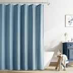 Naturoom Linen Shower Curtain 72 Inch Long for Bathroom Beige 1 Panel