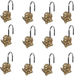 Twofish Home Golden Angel Shower Curtain Hooks Anti Rust Shower Curtain Hooks Decorative Resin Golden Angel Shower Curtain Rings Set of 12
