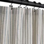 Farmhouse Striped Shower Curtain - 72x72 Inches, Linen Blend Fabric, Breathable & Machine Washable, Rustic Rust for Bathroom Decor (Hooks/Liner Not Included)