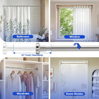 Shower Curtain Rod, No Drilling Adjustable 32-75 Inches Spring Tension Rods