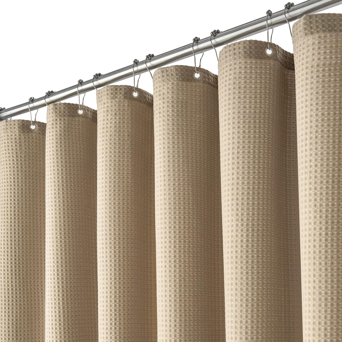 Dynamene Waffle Shower Curtain 256 GSM Heavy Duty Fabric 72"x72" Sage Green