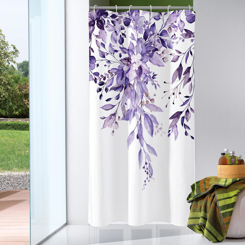 Gibelle Sage Green Eucalyptus Shower Curtain, Floral Print, 72x72