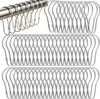300 Pieces Shower Curtain Hooks, Metal Shower Curtain Hanging Rings Reusable Bathroom Shower Hangers for Shower Rods Curtains Bedroom Kitchen
