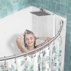 Curved Shower Curtain Rod 48-80Inches Adjustable Round Shower Curtain Rods