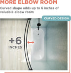 Zenna Home Double Curved Shower Curtain Rod, No Drill, 50-72 Inch Adjustable Tension Curved Shower Rod for Bathroom, Rustproof Double Rod, Non-Slip, Adds Room in Shower, Matte Black