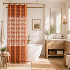 Ivory Lace Shower Curtain 72x72, Vintage Shabby Chic with Attached Valance