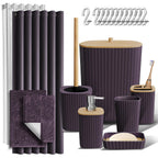 Clara Clark Black Bathroom Set, Shower Curtain Set, Bathroom Accessory Set