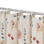Gibelle Blue Yellow Watercolor Floral Fabric Shower Curtain, 72x72