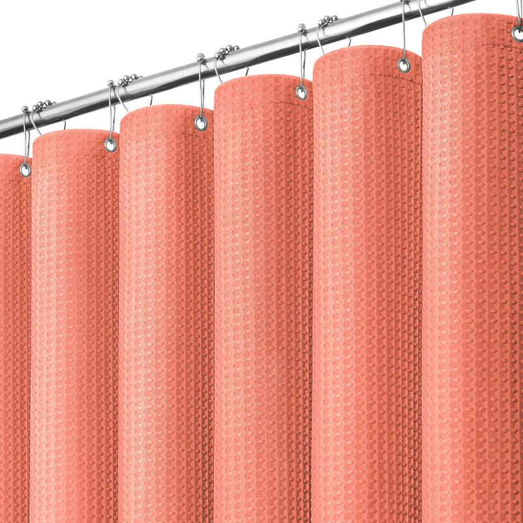 Dynamene Waffle Shower Curtain 256 GSM Heavy Duty Fabric 72"x72" Black