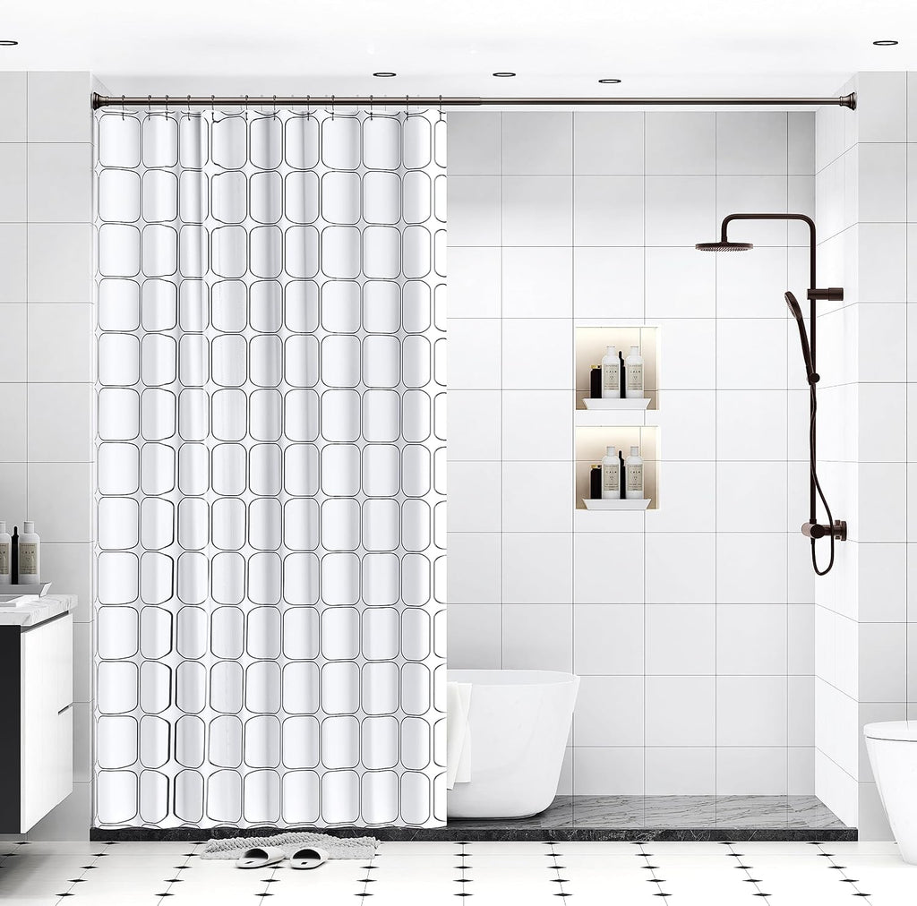 Oil Rubbed Bronze Tension Shower Curtain Rod – Adjustable 18-79 Inches, Fits 20-78 Inch Spaces (Ideal for 72" Wide Bathrooms), Rust Resistance Adjustable Durable Spring No Drilling