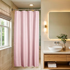 AmazerBath Short Shower Curtain 72x65 Inches, White Shower Curtain Waffle Textured, Heavy Duty 240GSM, Fabric Shower Curtain, Hotel Quality Bathroom Shower Curtains, Thick and Heavy