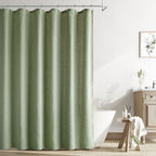 Naturoom Linen Shower Curtain 72 Inch Long for Bathroom Beige 1 Panel