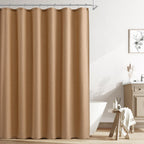 Naturoom Linen Shower Curtain 72 Inch Long for Bathroom Beige 1 Panel