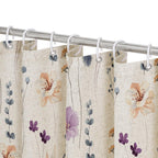Gibelle Blue Yellow Watercolor Floral Fabric Shower Curtain, 72x72