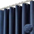 Dynamene Waffle Shower Curtain 256 GSM Heavy Duty Fabric 72"x72" Black