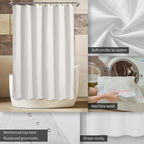 ALYVIA SPRING 72x96 Extra Long Waterproof Fabric Shower Curtain Liner White