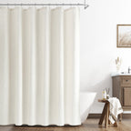 Naturoom Linen Shower Curtain 72 Inch Long for Bathroom Beige 1 Panel