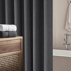 Seenus Natural Sage Green Linen Look Fabric Shower Curtain, Heavy Duty Faux Linen Textured Shower Curtain Water-Resistant, 72 x 72 Inch Soothing Forest Green Farmhouse Bathroom Decor Shower Curtains