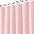 Dynamene Waffle Shower Curtain 256 GSM Heavy Duty Fabric 72x72 Beige/Khaki