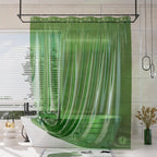 AmazerBath Heavy Shower Curtain Liner, 100% EVA Clear Green Heavy Duty Luxury Soft Shower Curtain and Liner 2-in-1, 72x72 Plastic Weighted Shower Liner, 12 Rustproof Grommets & 3 Heavyweight Stones