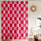 Ohocut Checkered Shower Curtain, Sage Green Shower Curtains for Bathroom, Cute Retro Checkboard Shower Curtain Vintage Aesthetic, Washable Fabric Bath Curtain 72''x72''