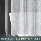 No Hook Shower Curtain or Liner, Standard Size 71 x 74, Pebble