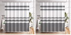 AmazerBath Shower Curtain, Washable Cloth Black Shower Curtain Sets with 12 Shower Curtain Hooks, Fabric Rustic Black and White Striped Curtain, Farmhouse Bathroom Curtains, 72x72 Inches