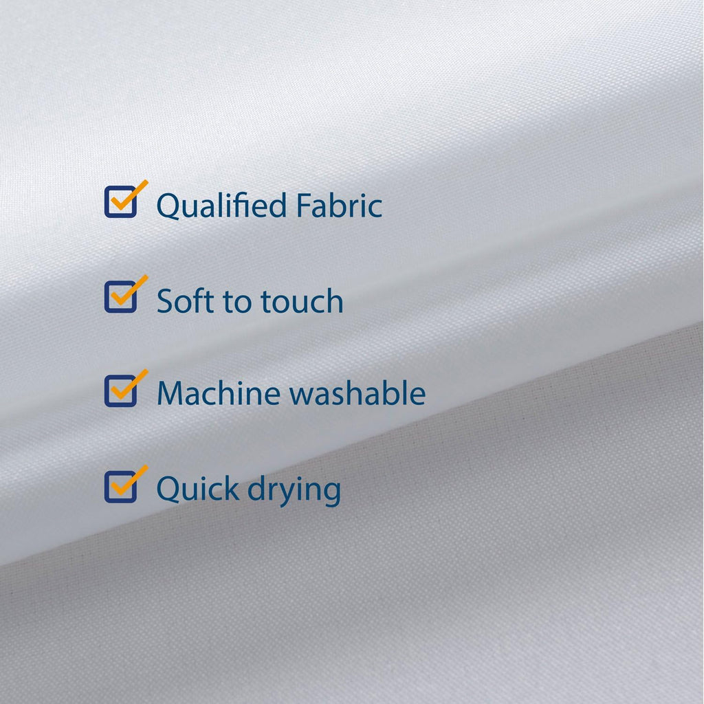 N&Y HOME Fabric Small Stall Shower Curtain Liner Extra Long 36x84, White
