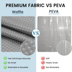 SORTTO Ringless Waffle Shower Curtain with Snap in Liner Set, 71x74, Grey