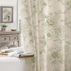 Farmhouse Floral Vintage Shower Curtain for Bathroom, Black and Tan Taupe