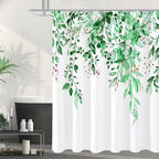 Gibelle Sage Green Eucalyptus Shower Curtain, Floral Print, 72x72