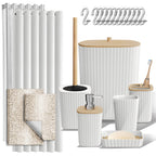 Clara Clark Black Bathroom Set, Shower Curtain Set, Bathroom Accessory Set