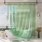 AmazerBath Heavy Shower Curtain Liner, 100% EVA Clear Green Heavy Duty Luxury Soft Shower Curtain and Liner 2-in-1, 72x72 Plastic Weighted Shower Liner, 12 Rustproof Grommets & 3 Heavyweight Stones