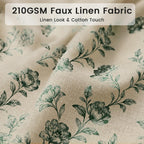 Farmhouse Sage Green Floral Shower Curtain with 12 Clear Rings 72"W x 72"L