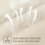WONICY Hook-Free Shower Curtain with Snap-in Liner, Cream, 71 x 74