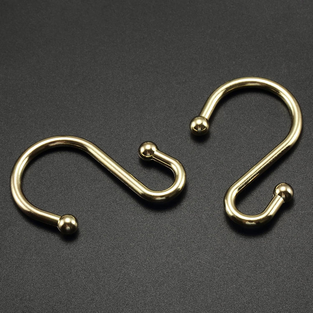 Gold Shower Curtain Rings Hooks, Set of 12 CHICTIE Decorative Shower Curtain Hooks, Premium Metal Rust Resistant S Shaped Hooks Hangers for Bathroom Curtains,Clothing, Towels, etc