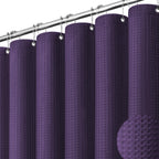 Dynamene Waffle Shower Curtain 256 GSM Heavy Duty Fabric 72"x72" Black