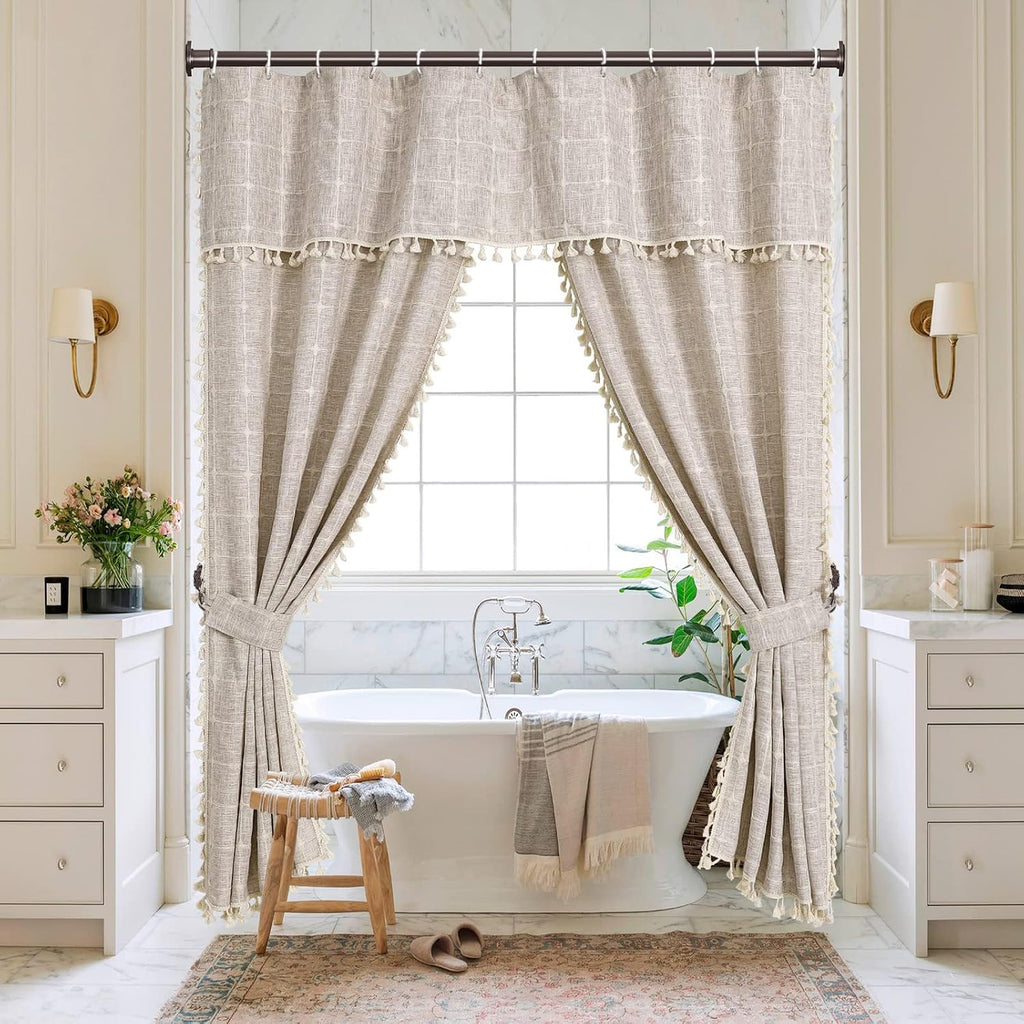 BRIOFOX Shower Curtain Rod Adjustable 18-78 Inch, No Drilling Non Slip Stainless Steel Spring Tension Curtain Rod for Window or Bathroom, Bronze