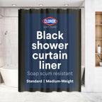 Clorox Shower Curtain Liner & Hooks, Premium Lightweight Flexible Waterproof 4g PEVA for Bathroom with Weighted Magnets, Standard Size 70" x 72", Frosty 1 Pack