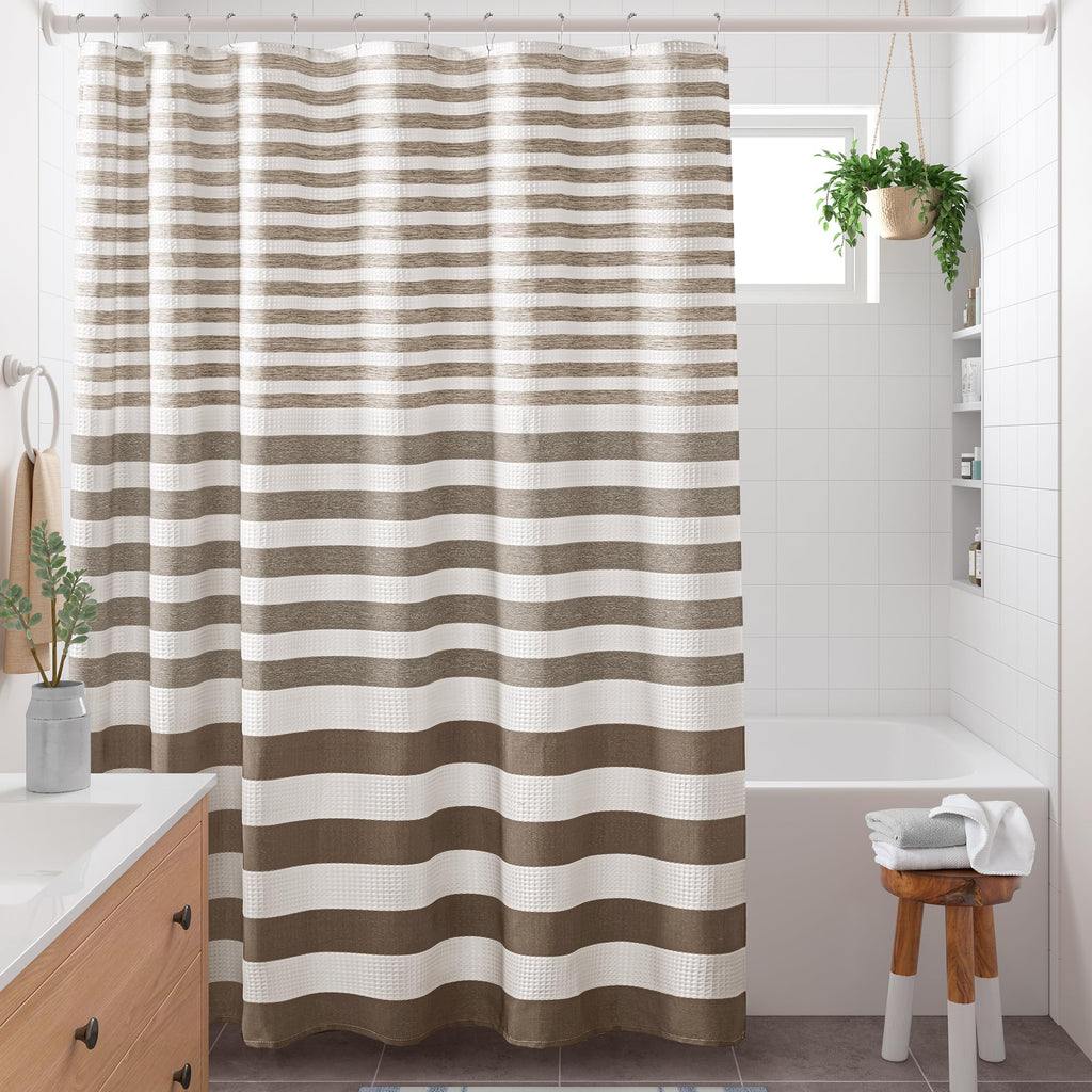 Madison Park Spa Waffle Shower Curtain for Bathroom, 72 x 72, Grey