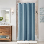 Naturoom Linen Shower Curtain 72 Inch Long for Bathroom Beige 1 Panel