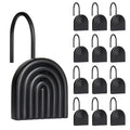 Square Shower Curtain Hooks, Decorative Bathroom Curtain Rings, Black