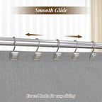 DR Monogram Shower Curtain Hooks, Set of 12, Smooth-Glide Curved Metal Hooks, Heavy-Duty Stainless Steel & Zinc Alloy, Electroplated Finish, Fits Most Standard Shower Rods (Nickel)