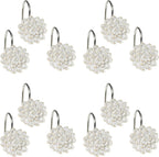 Zahari Home Rose Vine Shower Hooks Set - Curtain Rings with Unique Design - 12 Resin Hooks for Customizing Your Shower Space