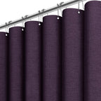 BTTN Beige Linen Textured Waterproof Cloth Shower Curtain Set, 72x72, Cream