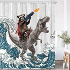 Accnicc Cute Cat Shower Curtain Funny Fun Cool Cats Monet Shower Curtains for Bathroom Water Lilies Waterproof Fabric Bath Curtain Decor 72 X 72 Inch