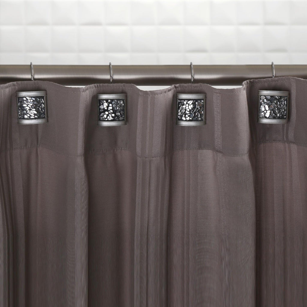 Creative Scents Silver Shower Curtain Hooks Decorative | Set of 12