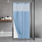 N&Y HOME Stall Waffle Weave Shower Curtain with Snap-in Liner White 36x72