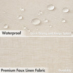 MIULEE Beige Scalloped Shower Curtain Linen Textured with 12 Metal Hooks Cute Heavy Duty Washable Waterproof Neutral Thick Cloth Shower Curtains with Black Border for Bathroom Bathtub,W72*L72 Cream